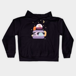 Cute Hamster in Space Cage Kids Hoodie